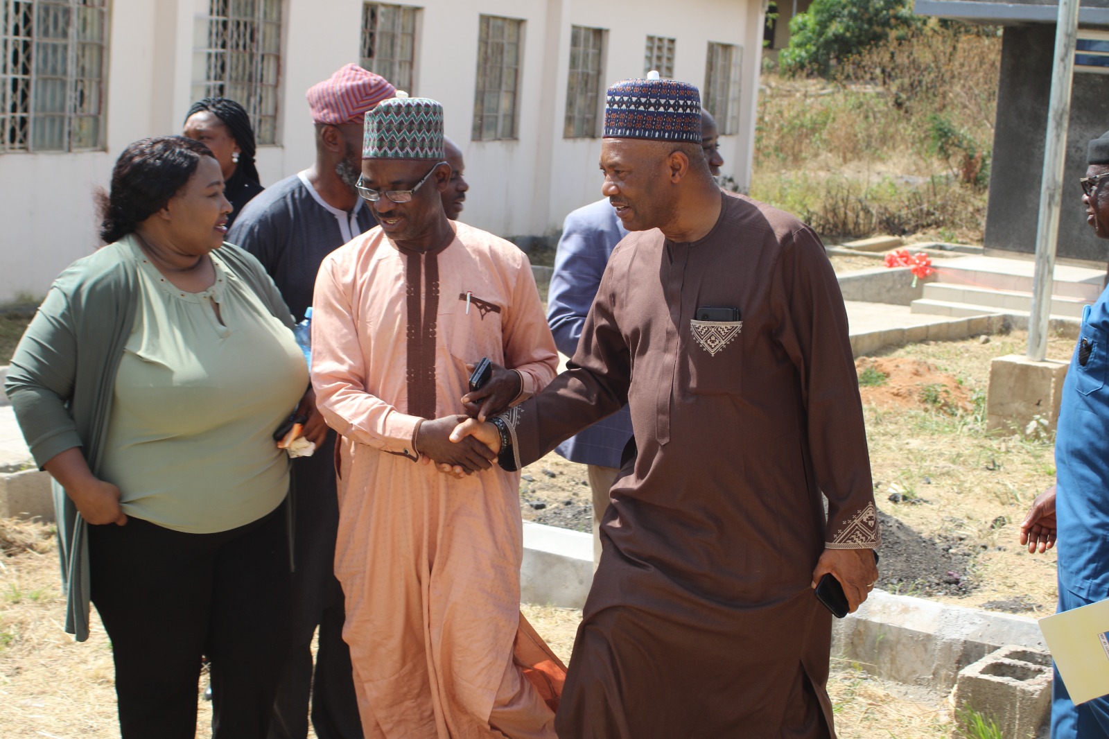 VC with Chief Monday Danjem (Secretary of DBAS) and Anayi Kibadau-Nimyel (DR DBAS) at the Commissioning of Innovative Toilet Facility