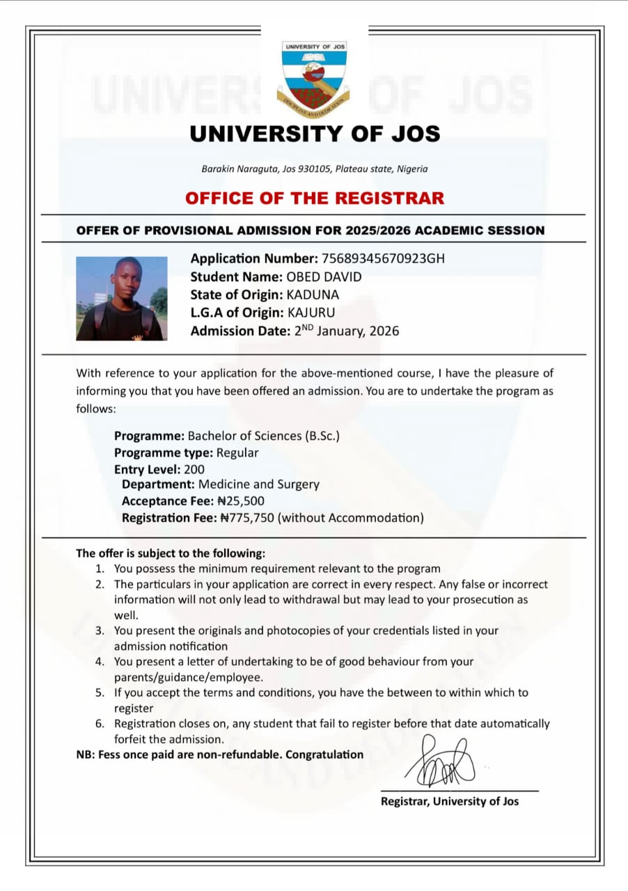 Fake admission letter