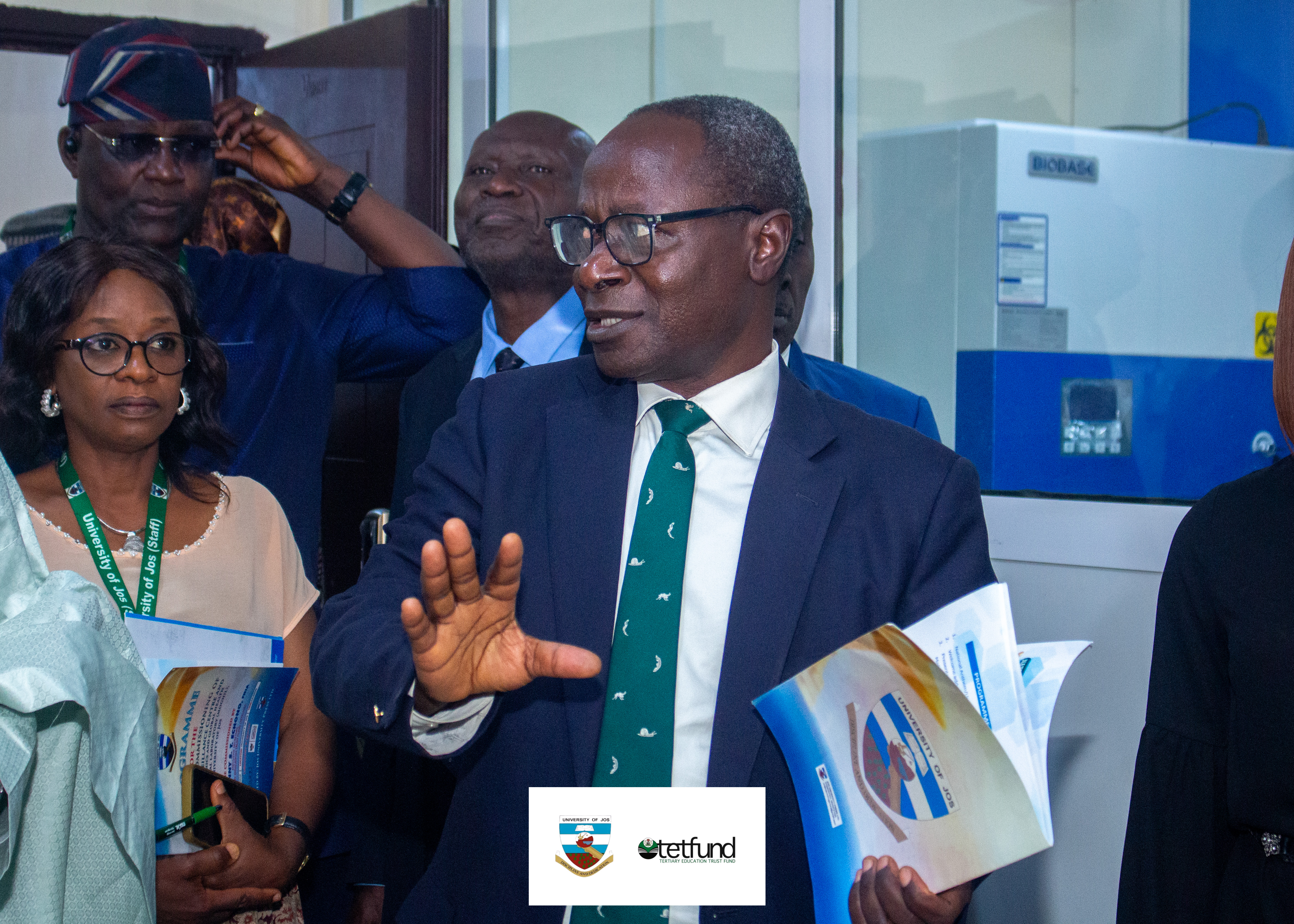 Prof. Mafuyai leading a tour of the Centre