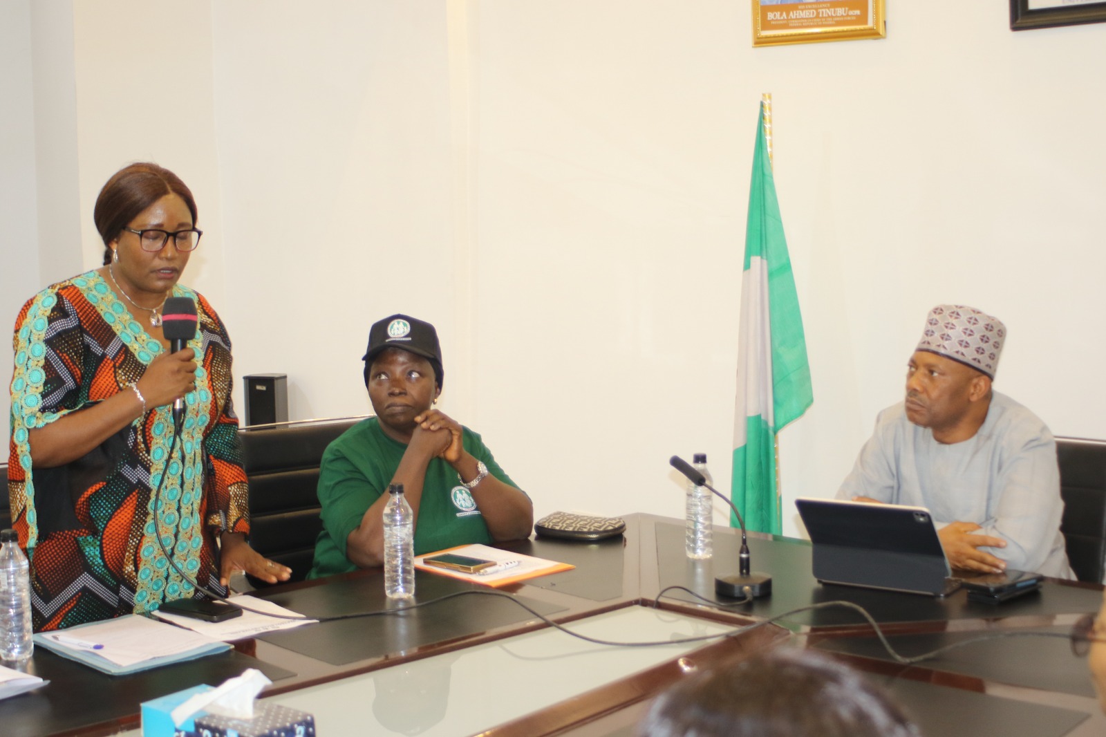 Professor Chikas Director CGWS speaking as VC and Chairperson PLGEOC look on