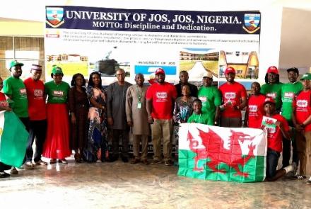The WANI Exchange delegation from Wales, officials of the Anthony Nyong Climate Centre of Excellence (ANCCE), and University management pose for a group photograph during the visit..jpg