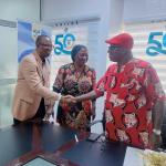 DVC Admin (Prof. Pic Onwochei welcoming Prof. Abama and Prof. Ozoji to the presentation