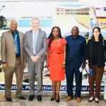 HE Ambassador Gautier Mignot with Management of the University and the Ag Director Advancement office Professor Sarah Lwahas