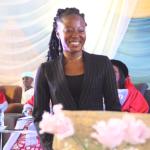 President, Student Union Government, Kangyang Jane Pwajok being introduced to the New Students