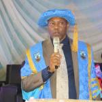 Professor Tanko Ishaya addressing the new students