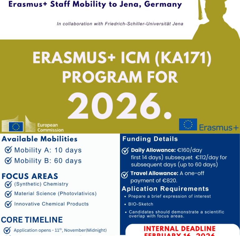 ERASMUS+ICM (KA171) PROGRAM FOR 2026